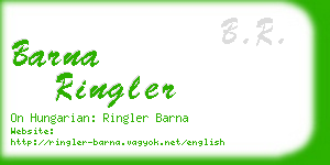 barna ringler business card